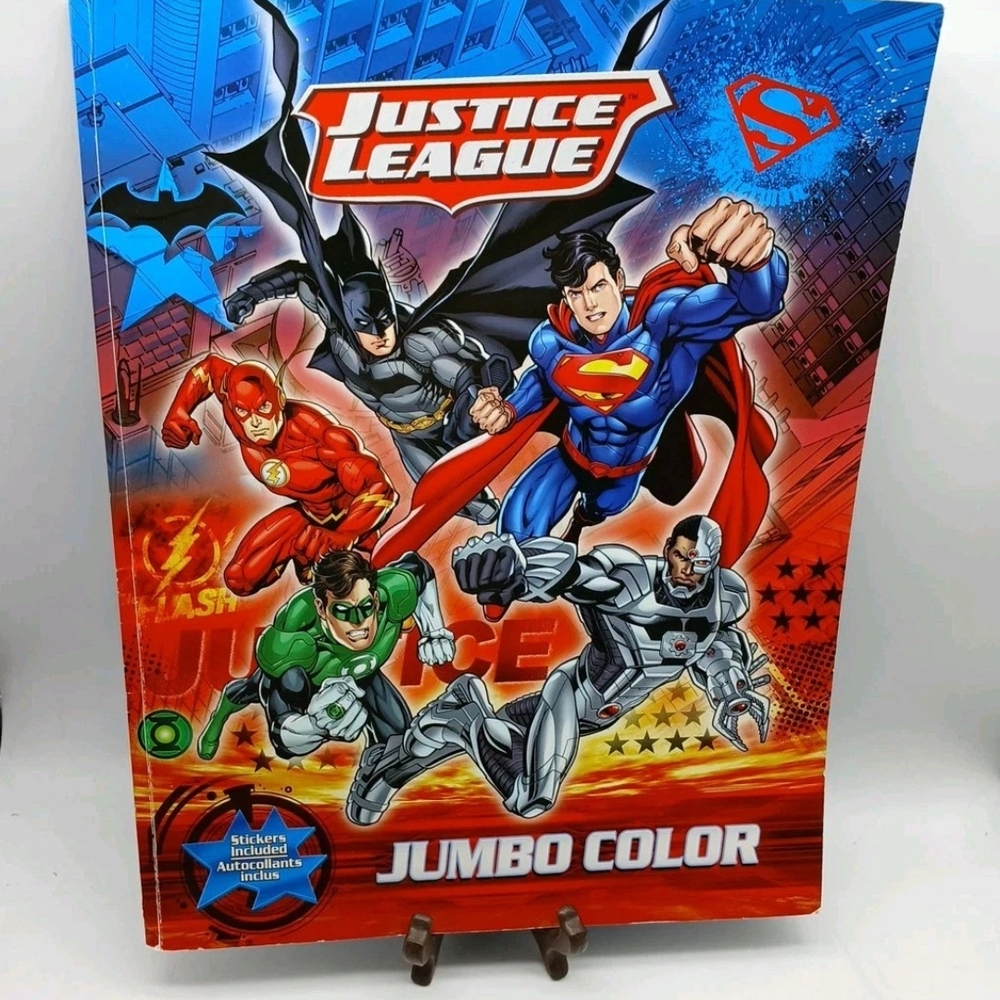 Jumbo Color Book - Red and Blue Justice League Dc